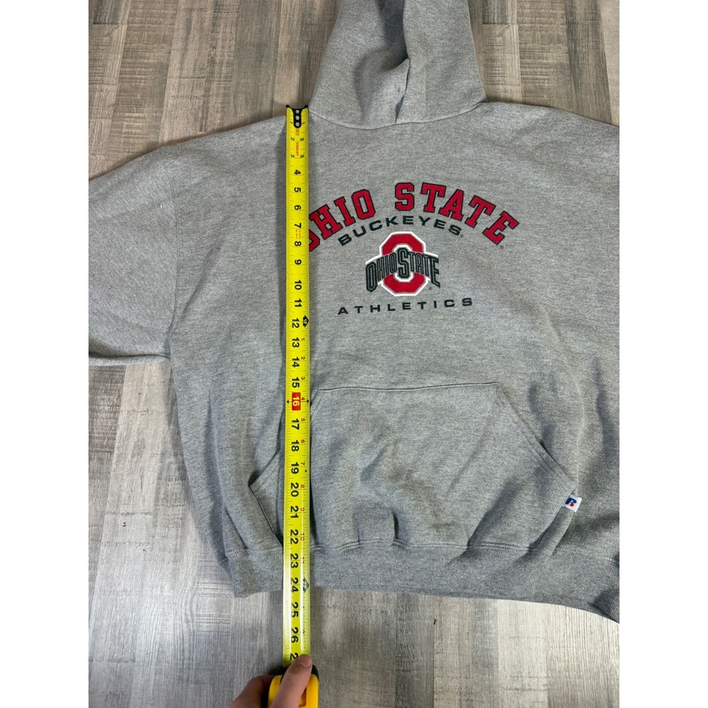 Russell Athletic Ohio State Buckeyes Athletics Hoodie Gray Mens XL Sweatshirt - Picture 8 of 10